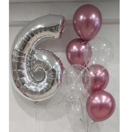 Juego de globos de helio "6 años"