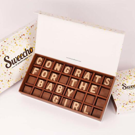 Congrats For The Baby Girl Chocolates By Sweecho