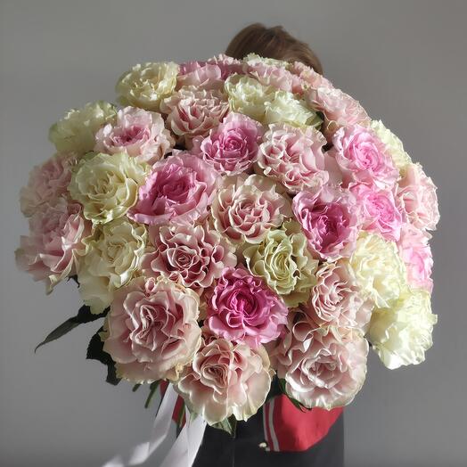 💗💗💗 Нежно-розовый микс букет💗💗💗 35 французских роз