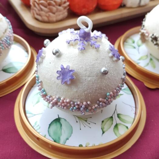 Новогодний шар из Зефира. Новогодняя игрушка. Зефир с начинкой. Зефир