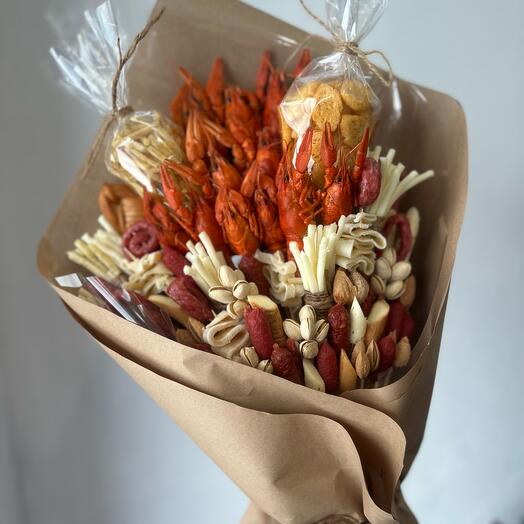 Beer bouquet with crayfish