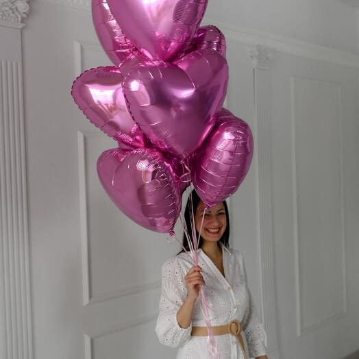 Сет 9 розовых сердец