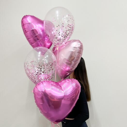 Сет 5шт шаров L O V E