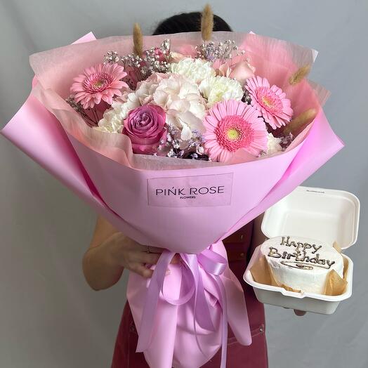 Любовь к гербере + бенто торт