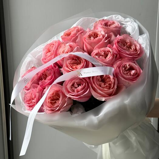 Букет из пионовидных роз pink expression