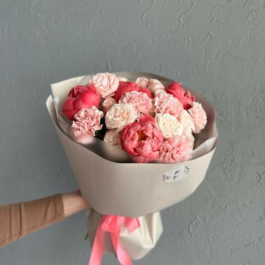 Pink with peonies