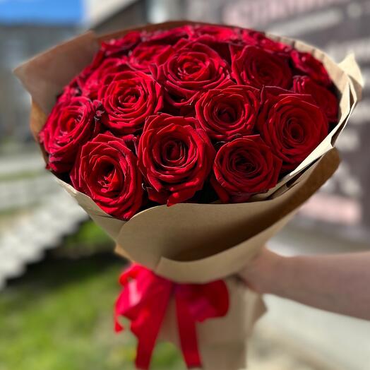 Красные розы. 50 см Букет из 21 розы 🌹