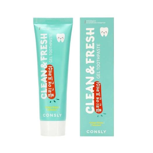 Consly Gel Toothpaste Clean Fresh Паста зубная гелевая  с экстрактами гинкго билоба  и морских водорослей - 105 г