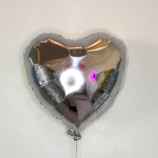 Silver Heart Single Balloon