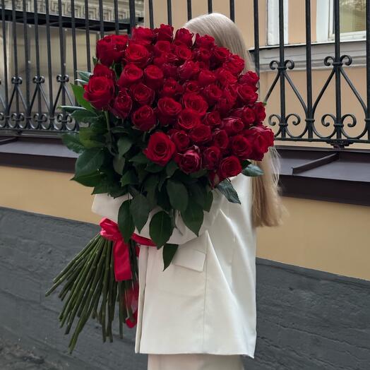 51 роза Эксплорер 80 см