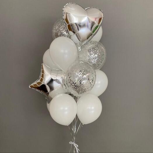 Фонтан из Белых и серебряных Шаров