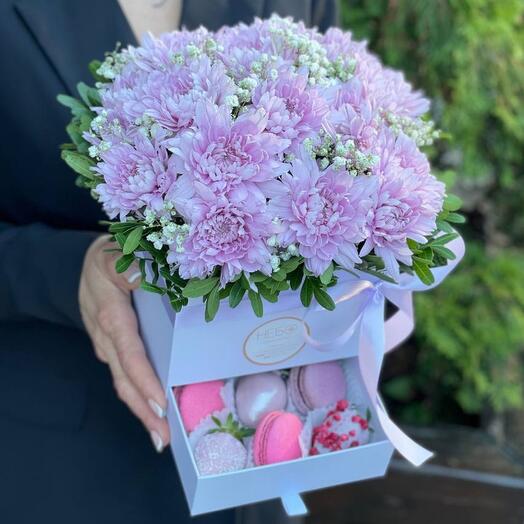 Шкатулка маленькая Purple с хризантемой