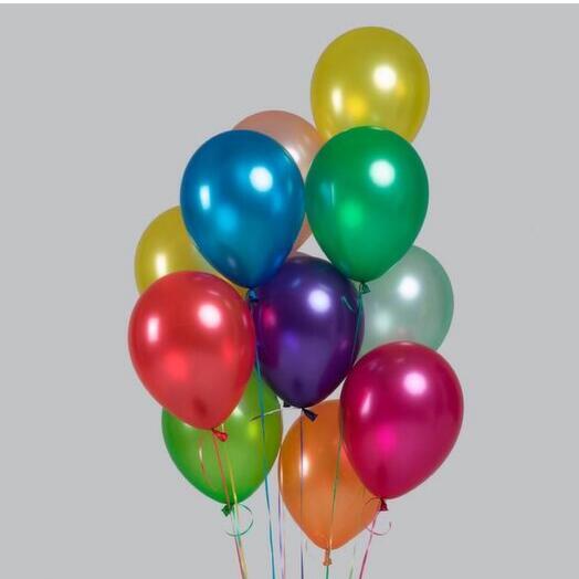 Воздушные шары с гелием ассорти МЕТАЛЛИК разноцветные