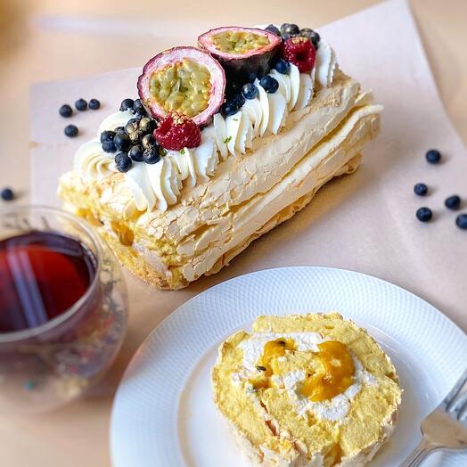 Меренговый рулет манго-маракуйя 😻 сладкий подарок, на День Рождения, праздник