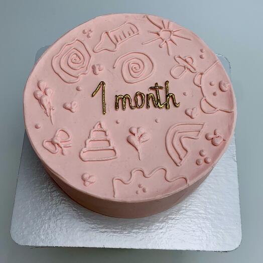 Бенто тортик малышу/малышке с надписью 1 месяц (One month)