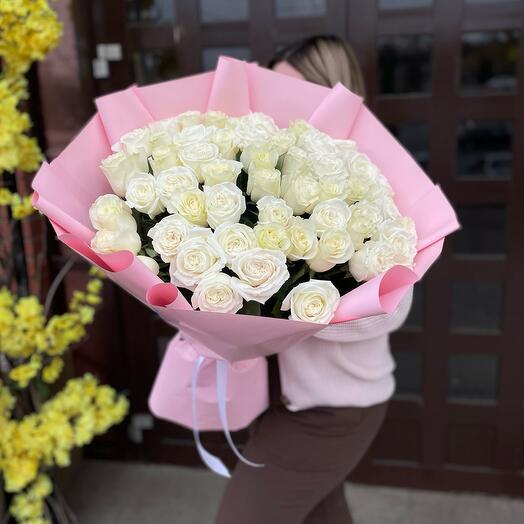 🦋Букет белых роз «Моей принцессе»