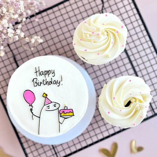 Бенто на день народження подрузі, сестрі, дівчині, мамі з капкейками