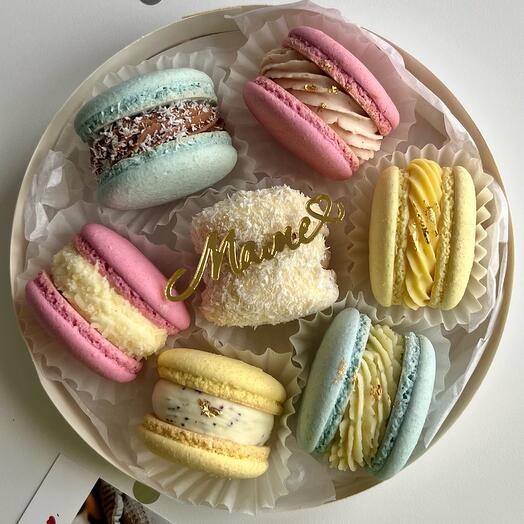 Макаруны, макарон, макаронс в подарок маме (7 штук)