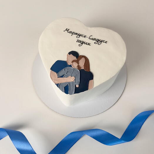 Торт сердце «Счастливая семья»