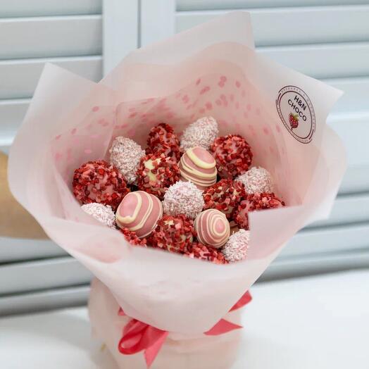 Букет из клубники в шоколаде ❣️ малиновый бум