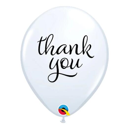 Simply Thank You White Rubber Balloon