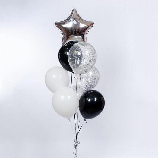 Сет 8 черный/белый/серебро