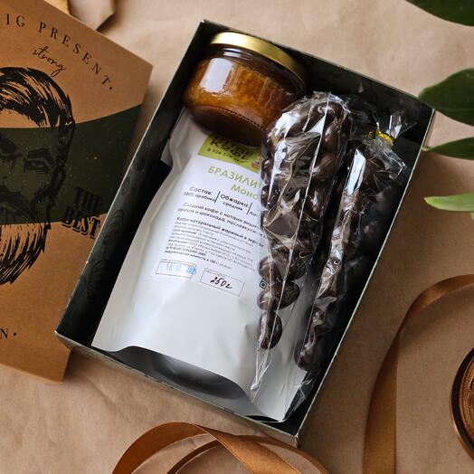 Set de regalo de café y dulces para hombres