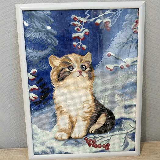 Картина из страз "Котик"