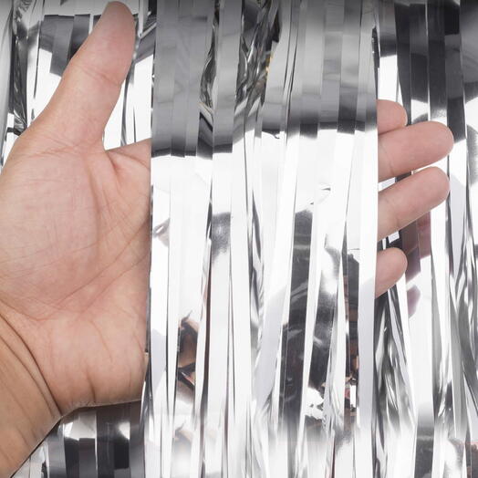 Дождик шторка серебро глянец. Rain curtains silver gloss
