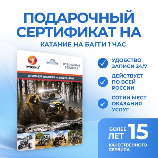 Подарочный сертификат на Катание на багги 1 час