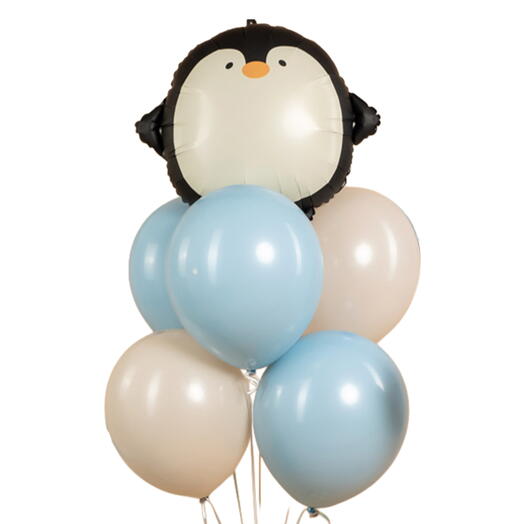 Набор воздушных Шаров 6 шт пингвин. Set of helium balloons 6 pcs Penguin