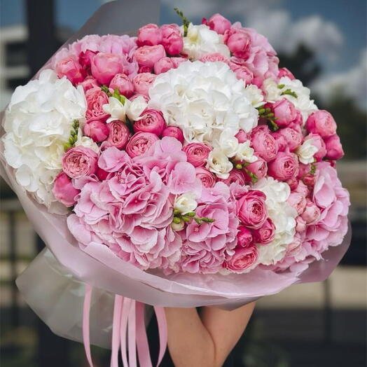Hydrangea and Bush Roses