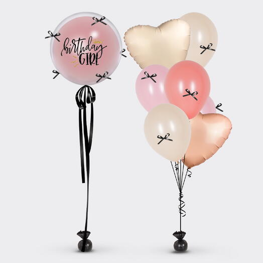 Сет из шаров "Birthday Girl" бантики