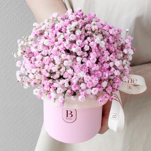 Pink ice cream in a box