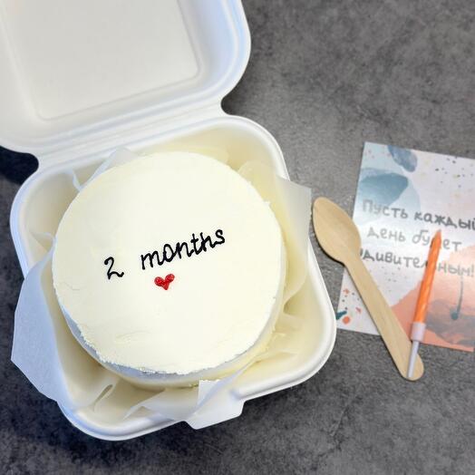Бенто-торт S "2 months" с сердечком