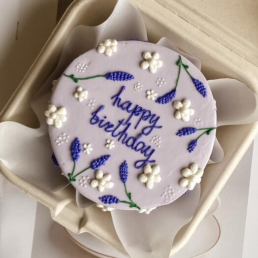 🤍 бенто-торт 500гр с цветами и надписью