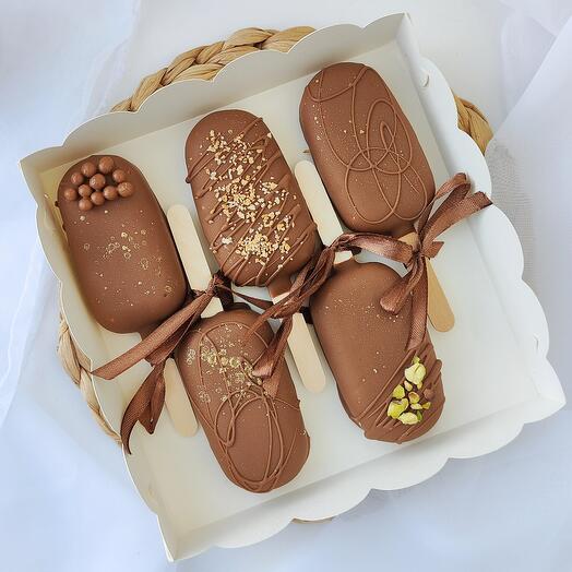 Муссовые эскимо в молочном шоколаде 5 разных вкусов