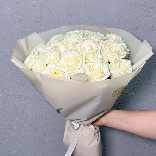 Роза белая (21шт) 50см