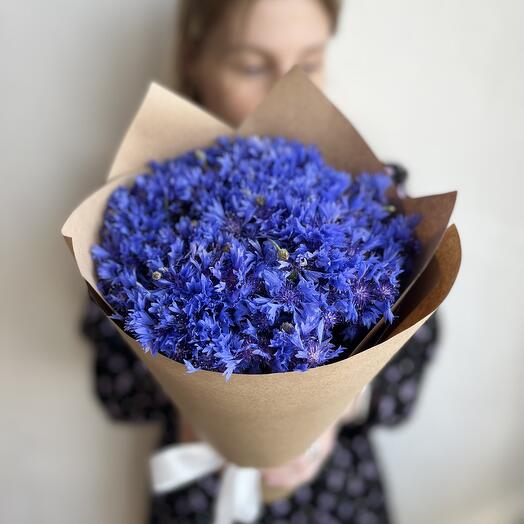 Полевой букет из васильков, синие, арт 02 Flower Perfect