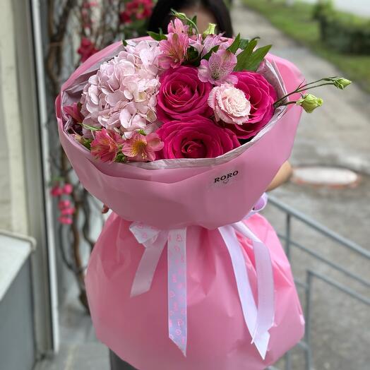 Букет из гортензий 💓Розовое фламинго 💓
