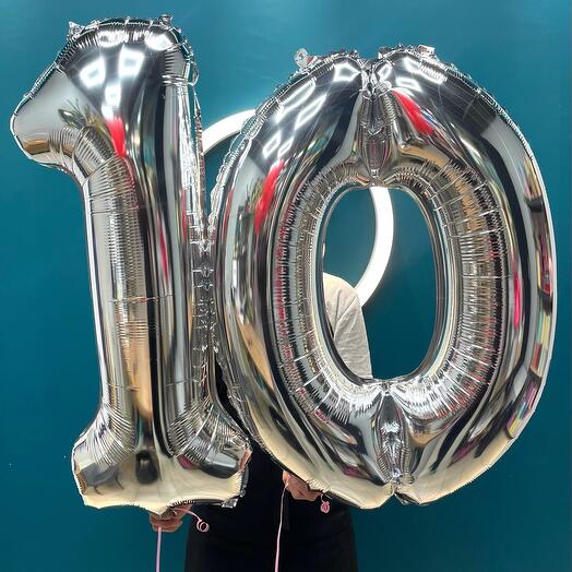 Набор шаров две цифры серебро