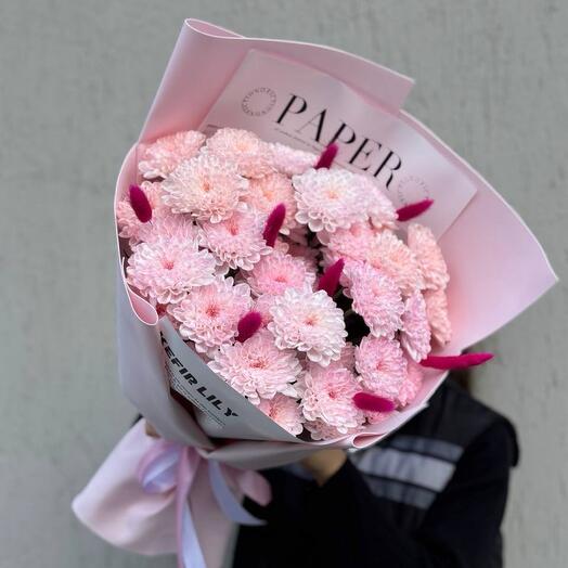Нежные розовые хризантемы букет 🌸