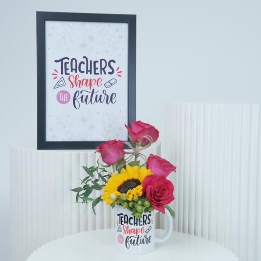Blueprint of Gratitude Floral Mug   Frame