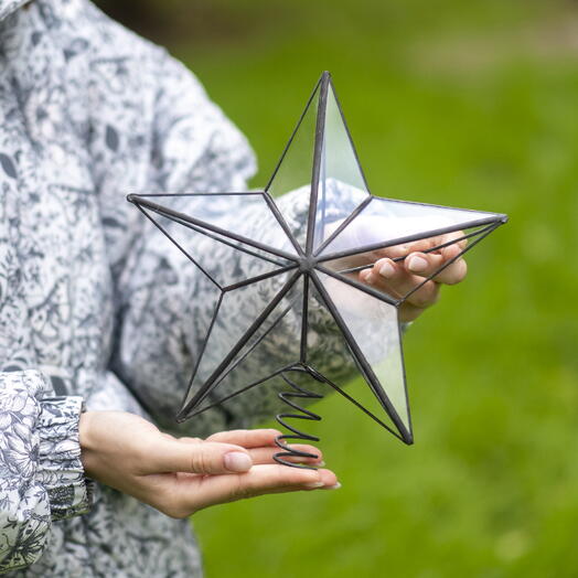 Макушка на елку , новогодняя звезда из стекла , новогодний декор