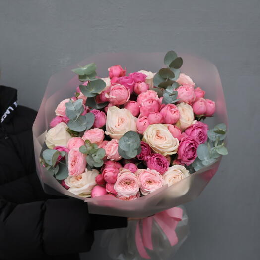 Пионовидный Микс «25 пионовидных роз»