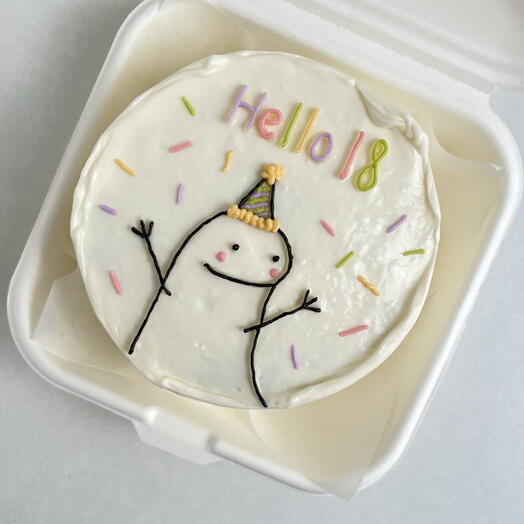 Бенто торт с надписью "Hello 18", торт для подруги, торт для парня, торт для девушки (F)