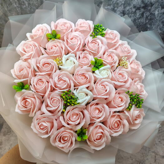 Букет из мыльных розочек