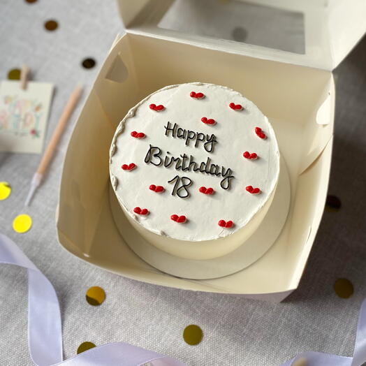 Бенто торт средний 700г «happy birthday 18»