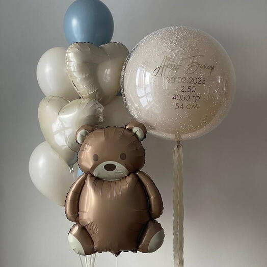 🧸🎈 Набор на выписку с мишкой