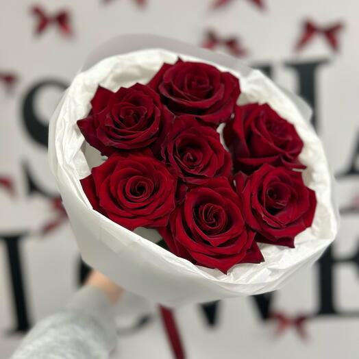 Burgundy roses in a stylish package